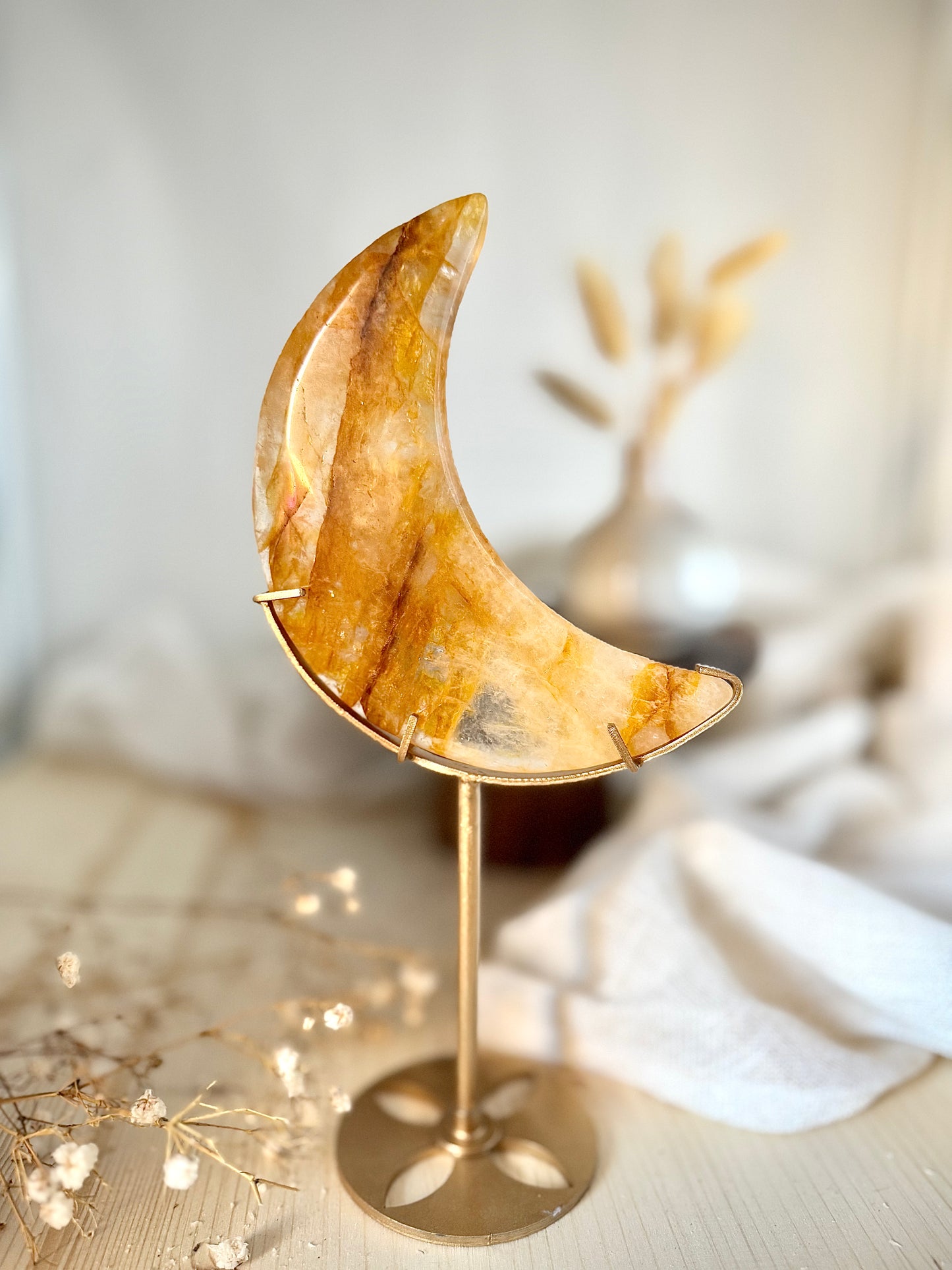 Golden Healer Mond mit Standfuß