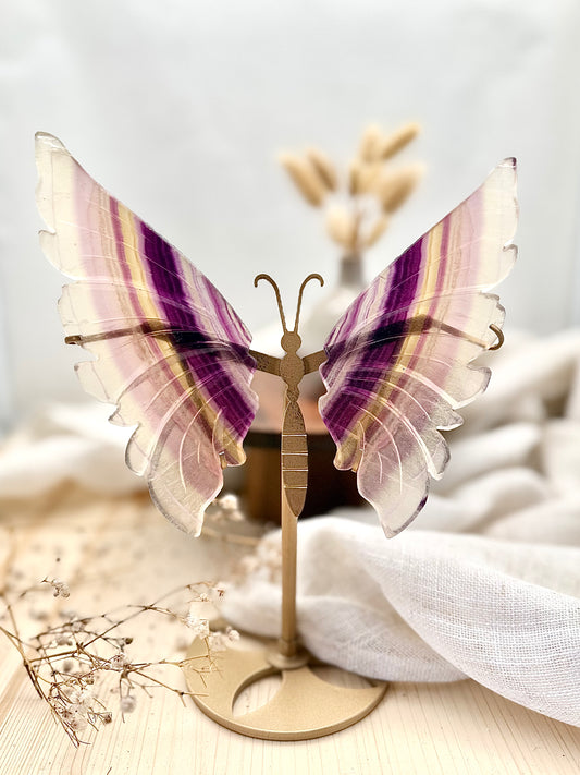 Flourit Schmetterling mit Standfuß