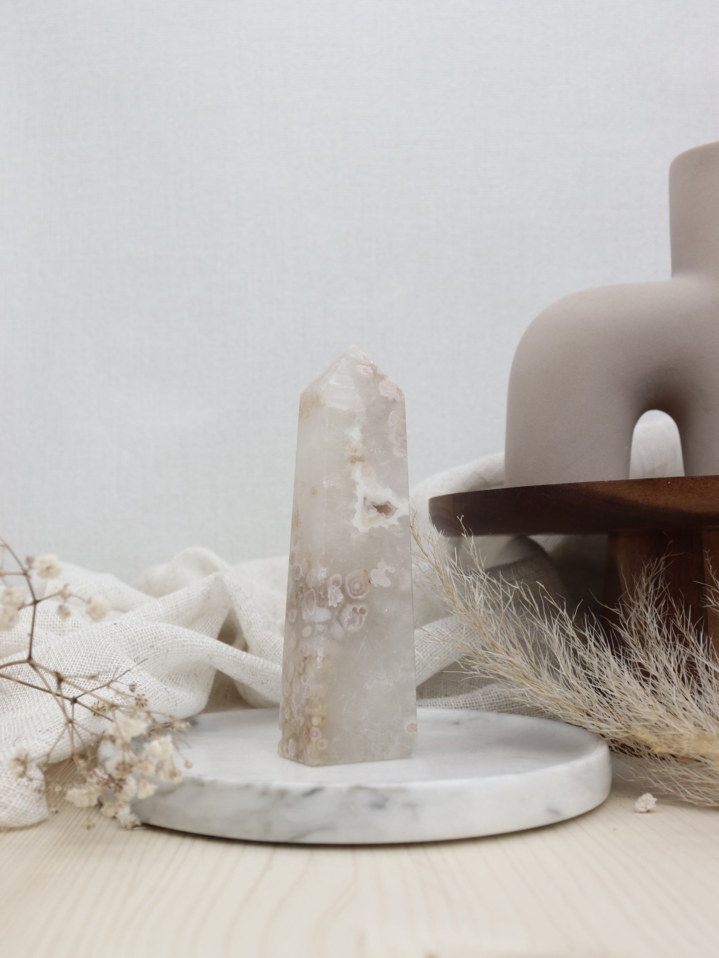 Kirschblüten Chalcedon Obelisk Einzelstück #66g