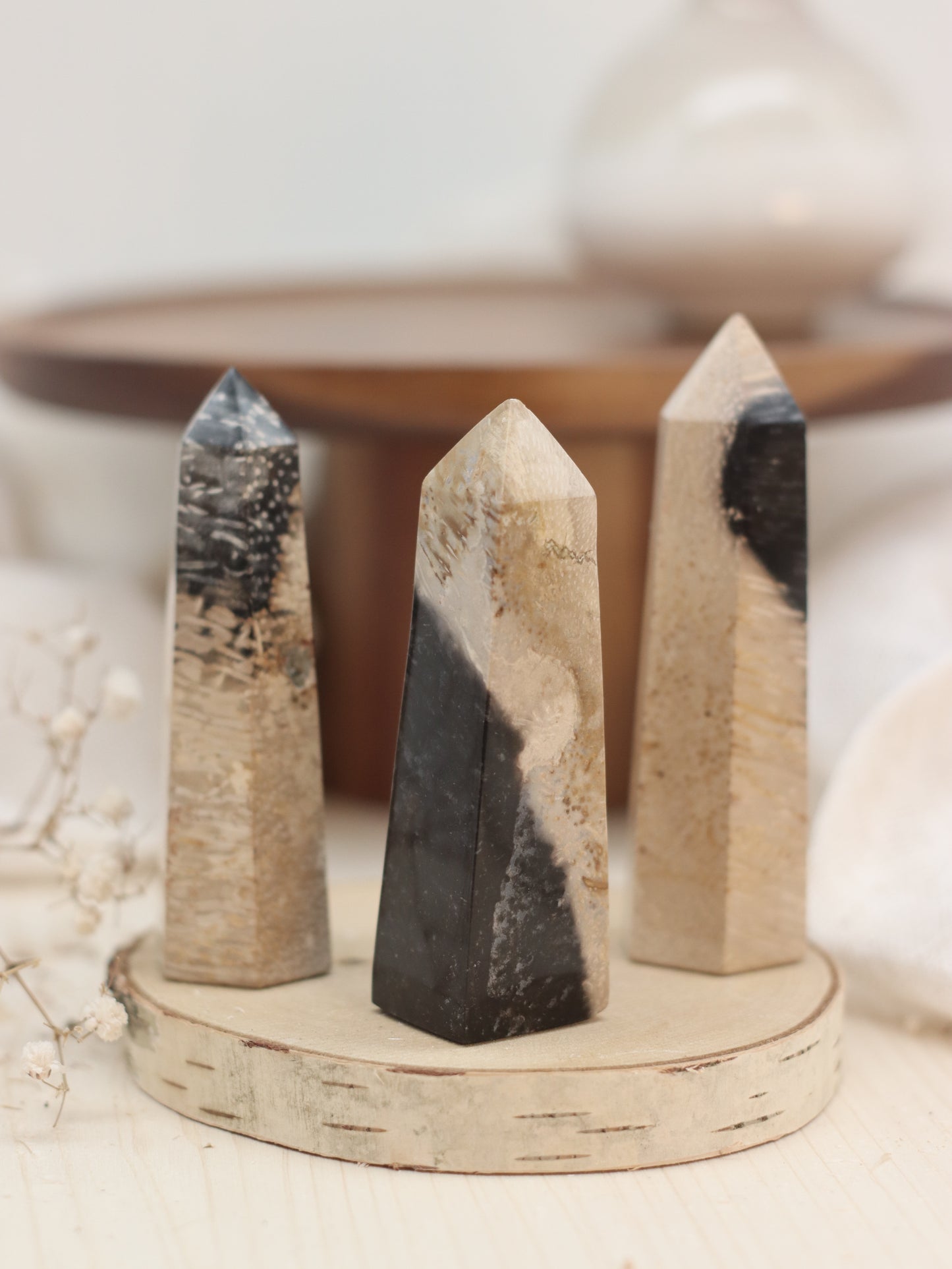 Versteinertes Holz Türme
