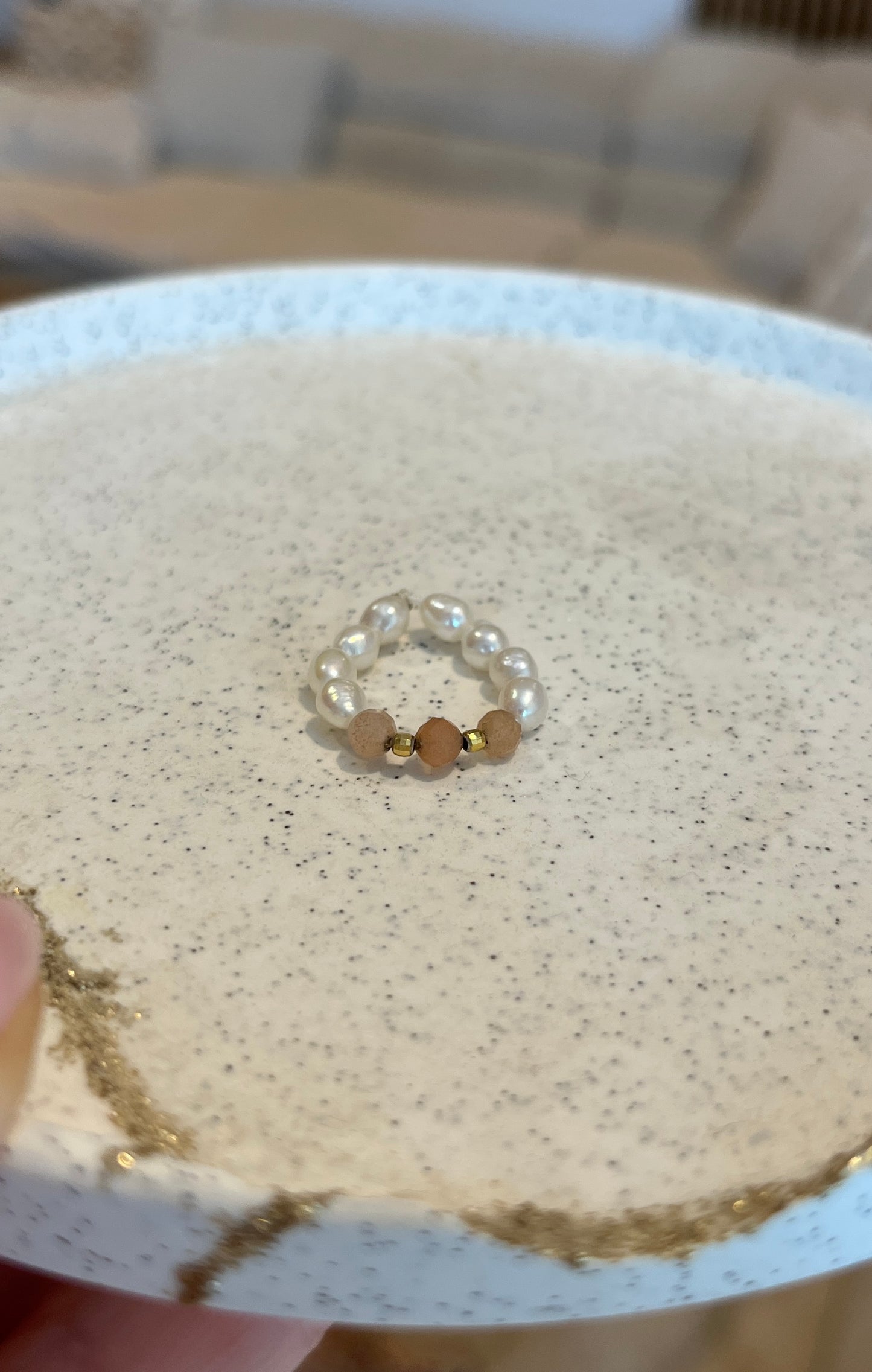 Ring Sun Sonnenstein x Süßwasserperlen